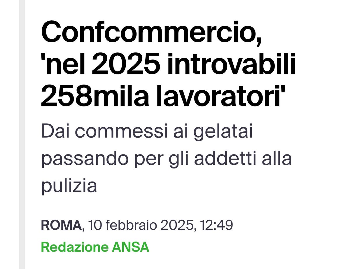 dottorbarbieri's tweet image. Commessi, gelatai, addetti alla pulizia: LAVORATORI INTROVABILI.

Eppure una soluzione ci sarebbe...