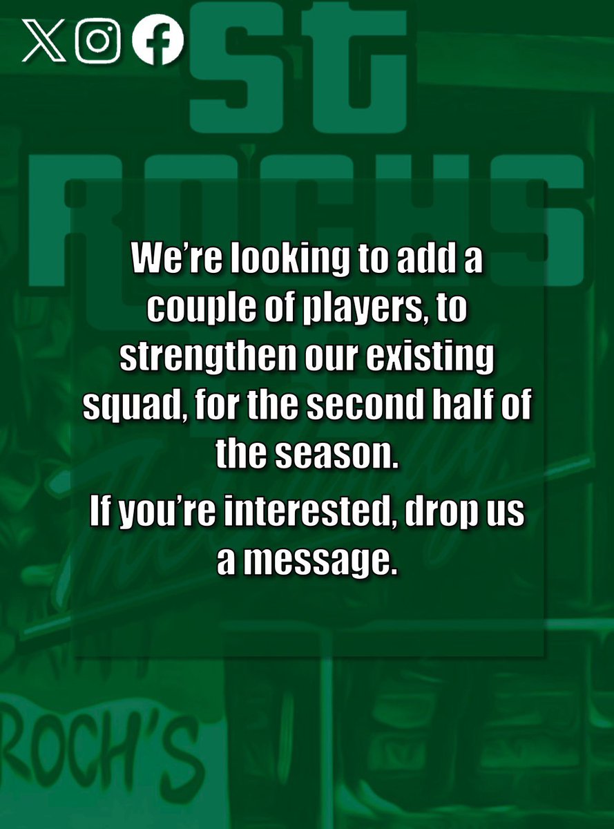 St Roch’s AFC (@strochsafc) on Twitter photo Any players interested in Saturday morning amateur football, drop us a message.
<a href="/StRochsJuniors/">St Roch's FC</a>
<a href="/StRochs20s/">St Rochs 20s</a>
<a href="/Candykendo/">St.Rochs Kendo</a>
<a href="/TeamfinderScot1/">Team Finder Scotland</a>
<a href="/scottish_aff/">AmateurFixturesResultsSCO</a>
<a href="/OfficialSMAFA/">SMAFA</a> Any players interested in Saturday morning amateur football, drop us a message.
<a href="/StRochsJuniors/">St Roch's FC</a>
<a href="/StRochs20s/">St Rochs 20s</a>
<a href="/Candykendo/">St.Rochs Kendo</a>
<a href="/TeamfinderScot1/">Team Finder Scotland</a>
<a href="/scottish_aff/">AmateurFixturesResultsSCO</a>
<a href="/OfficialSMAFA/">SMAFA</a>