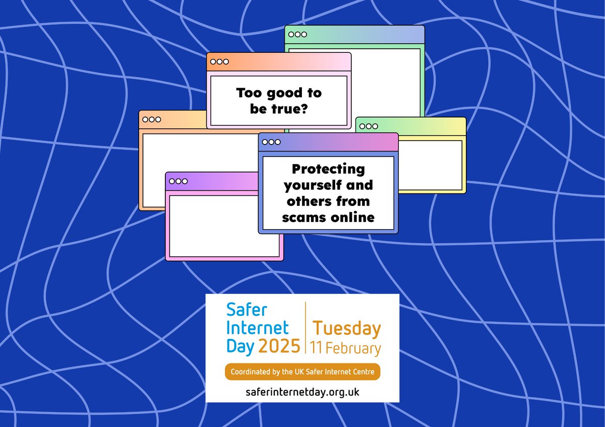 SchoolWsj's tweet photo. Today is 'Safer Internet Day' and the whole school will be learning about how to keep safe online and looking at this year's theme 'Protecting yourself and others from scams online'. @UK_SIC #saferinternetday2025 https://t.co/WawZ3dQS6I