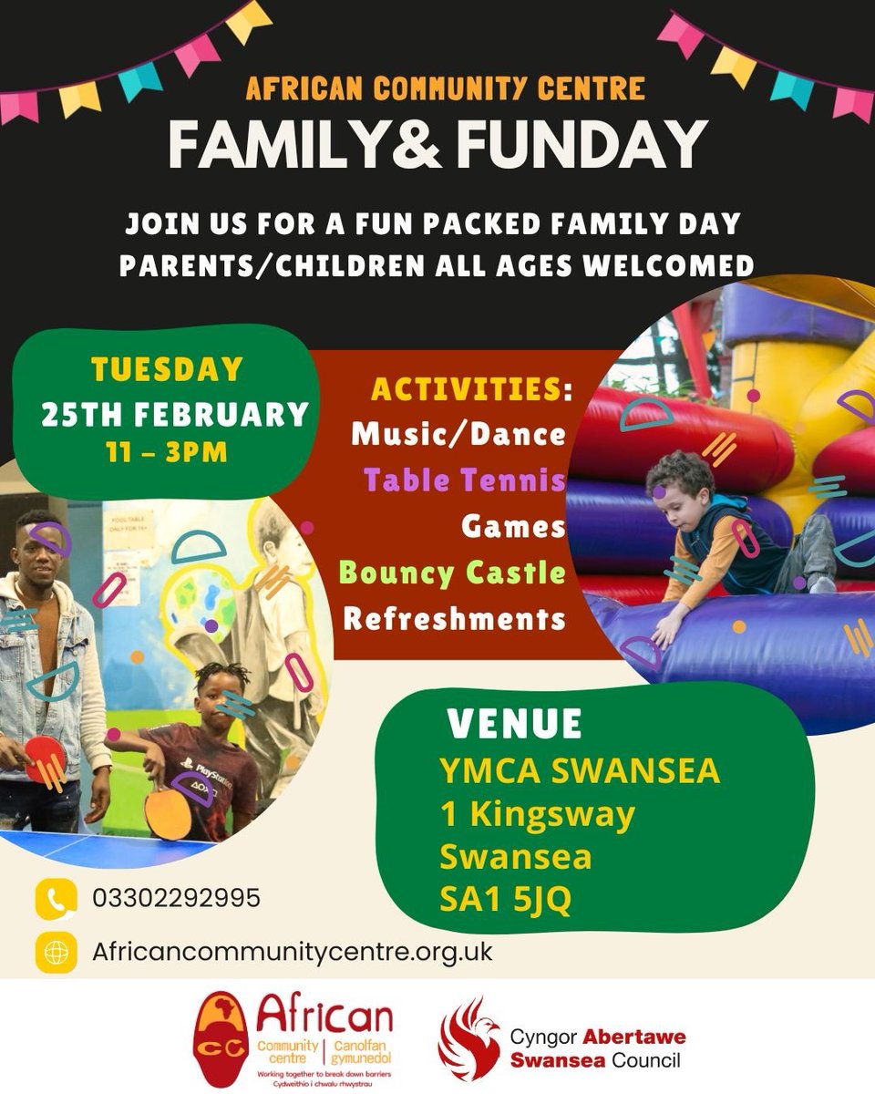You’re Invited!

Join us for a fantastic Family Fun Day at the African Community Centre this half-term! It’s going to be a day full of fun, laughter and great company everyone’s welcome, from little ones to parents and guardians.
