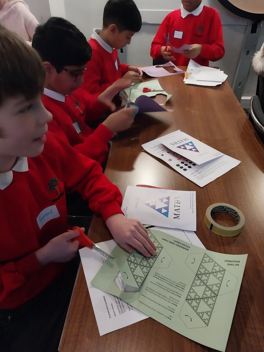 Some of our Y5 pupils are at he Inside Maths event at the Royal Institution. We are doing a fractal building activity first.