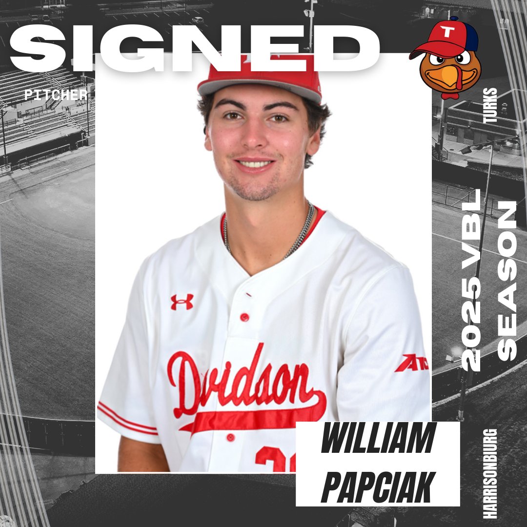 Harrisonburg Turks (@hbgturksvbl) on Twitter photo The 2025 <a href="/HbgTurksVBL/">Harrisonburg Turks</a> would like to welcome 6'2 195lbs RHP William Papciak. Papciak is a junior at <a href="/DavidsonBASE/">Davidson Baseball</a> and is from Greensboro, NC. The 2025 <a href="/HbgTurksVBL/">Harrisonburg Turks</a> would like to welcome 6'2 195lbs RHP William Papciak. Papciak is a junior at <a href="/DavidsonBASE/">Davidson Baseball</a> and is from Greensboro, NC.