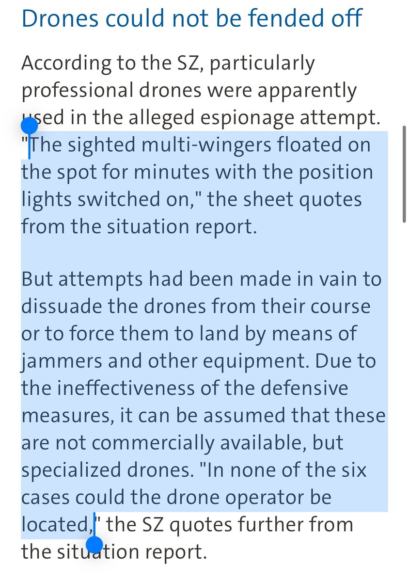 MvonRen's tweet image. AGAIN (!):

Highly advanced “drones” (UAP) hovered over a German military facility *with lights on* at least six times over the last month.

All efforts to jam/down the objects failed.

No operators located.

tagesschau.de/inland/gesells…

ndr.de/nachrichten/sc…

H/t: @BlackTriangle16