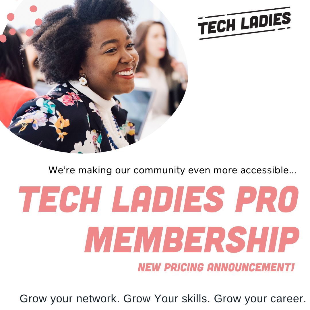 jointechladies's tweet image. We&apos;re making Tech Ladies Pro Membership more accessible than ever! 🚀 Check out our new pricing and unlock exclusive career growth opportunities: hiretechladies.com/pro-membership

#WomenInTech #TechLadies #CareerGrowth #Networking #WomenWhoCode #TechCommunity #JobSearch #CareerDevelopment