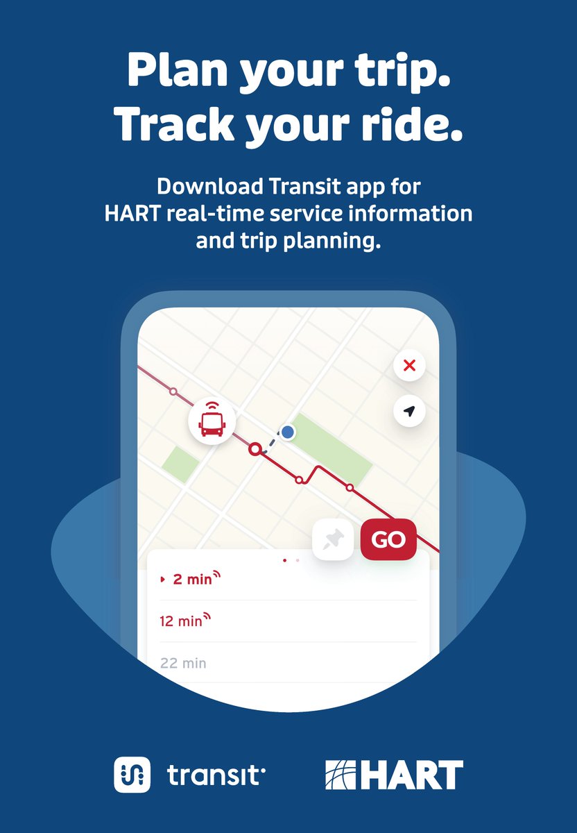 HART has partnered with <a href="/transitapp/">Transit</a>! Get real-time arrival updates, find the fastest routes, and get step-by-step directions—all in one easy app. Even better? We've upgraded customers to Transit Royale - which includes exclusive features!

<a href="/OBA_Tampa/">OneBusAway Tampa</a> / Tampa.onebusaway.org