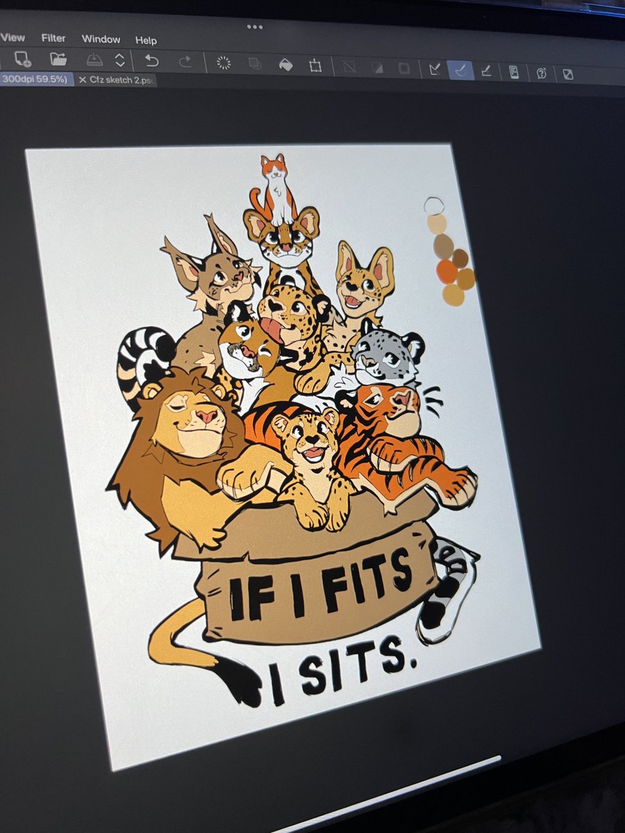 Oh this is fun, I’m trying to keep the colours to a minimum for screen printing? But I may add one more for the cougar!