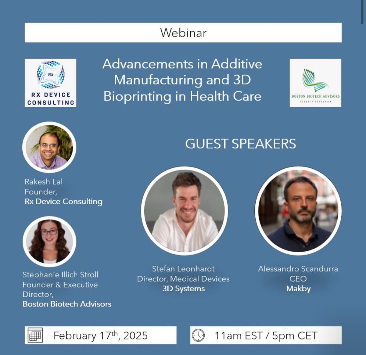 BostonBiotech's tweet image. Get tickets to our upcoming webinar “Advancements in 3D Bioprinting and Additive Manufacturing” today! lnkd.in/eA5yW5Wu
Zoom link: lnkd.in/eTdbUepa
