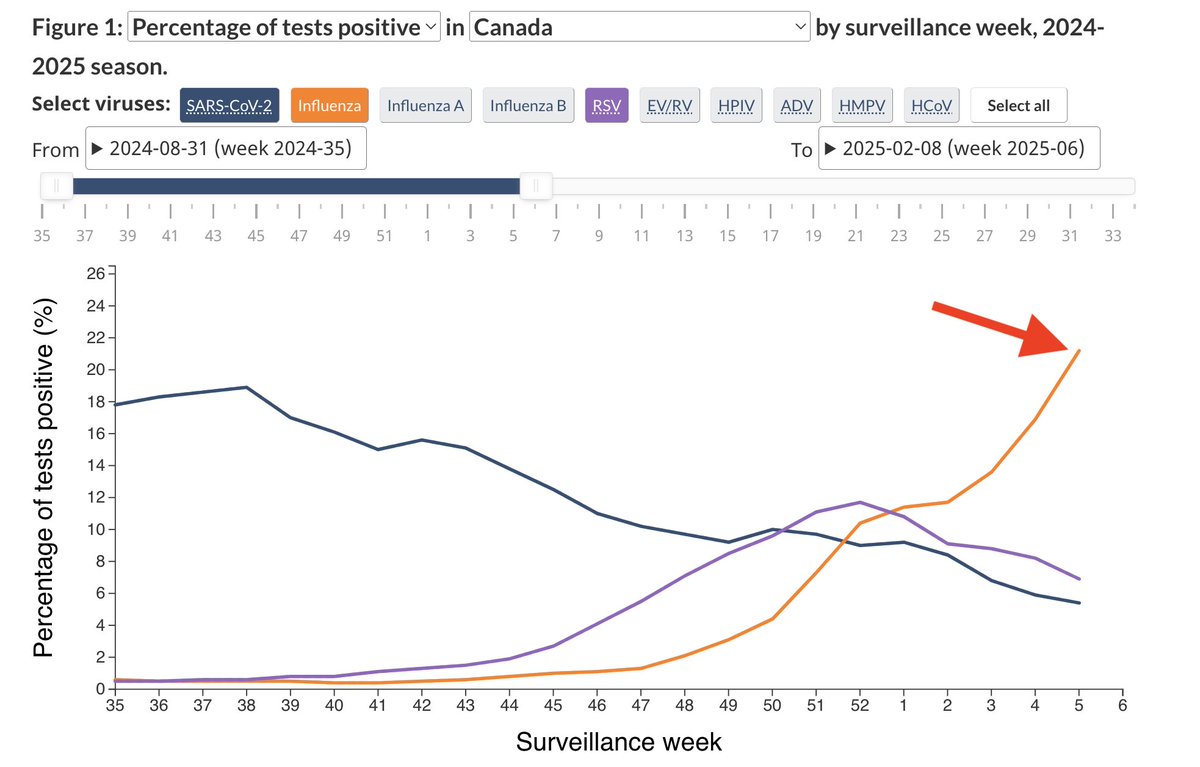 FYI, there is a lot of influenza circulating right now in Canada.

The season started a few weeks later than normal but is in full swing now. 

🇨🇦