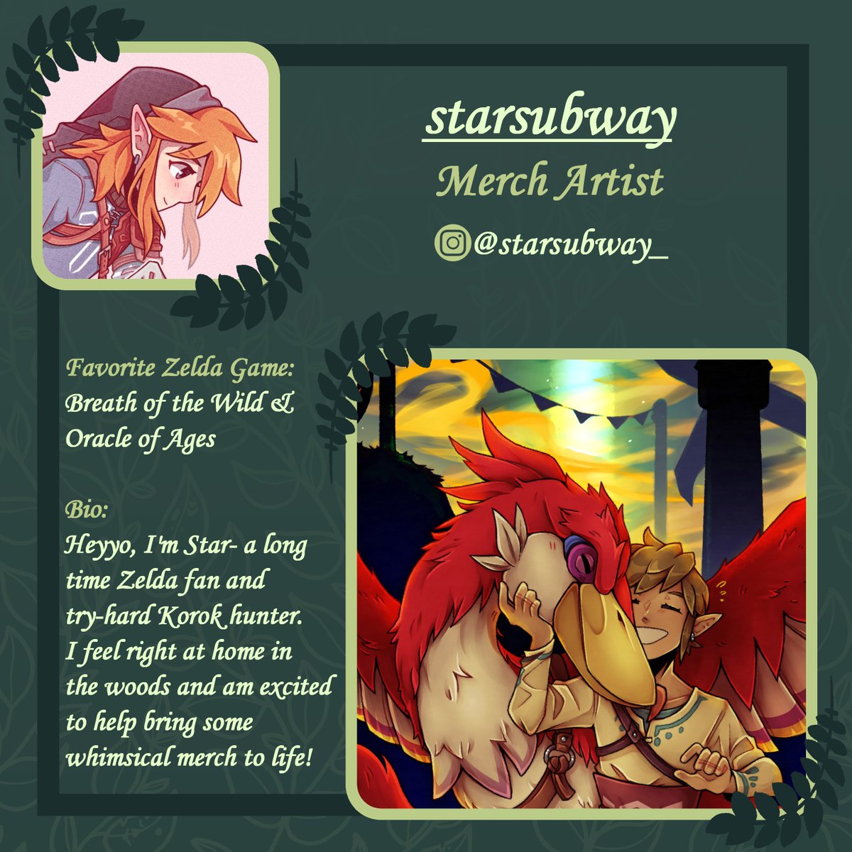 🍃 Contributor Spotlight 🍃

Please say hello to merch artist starsubway! You may find them on Instagram as @/starsubway_.