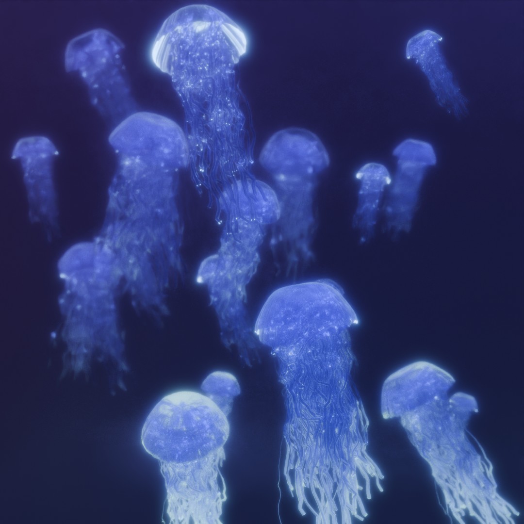 MeednightStudio's tweet photo. Animation -- NEON JELLYFISHES 🪼
/
/
#blender #b3d https://t.co/D6XUWqtWvZ