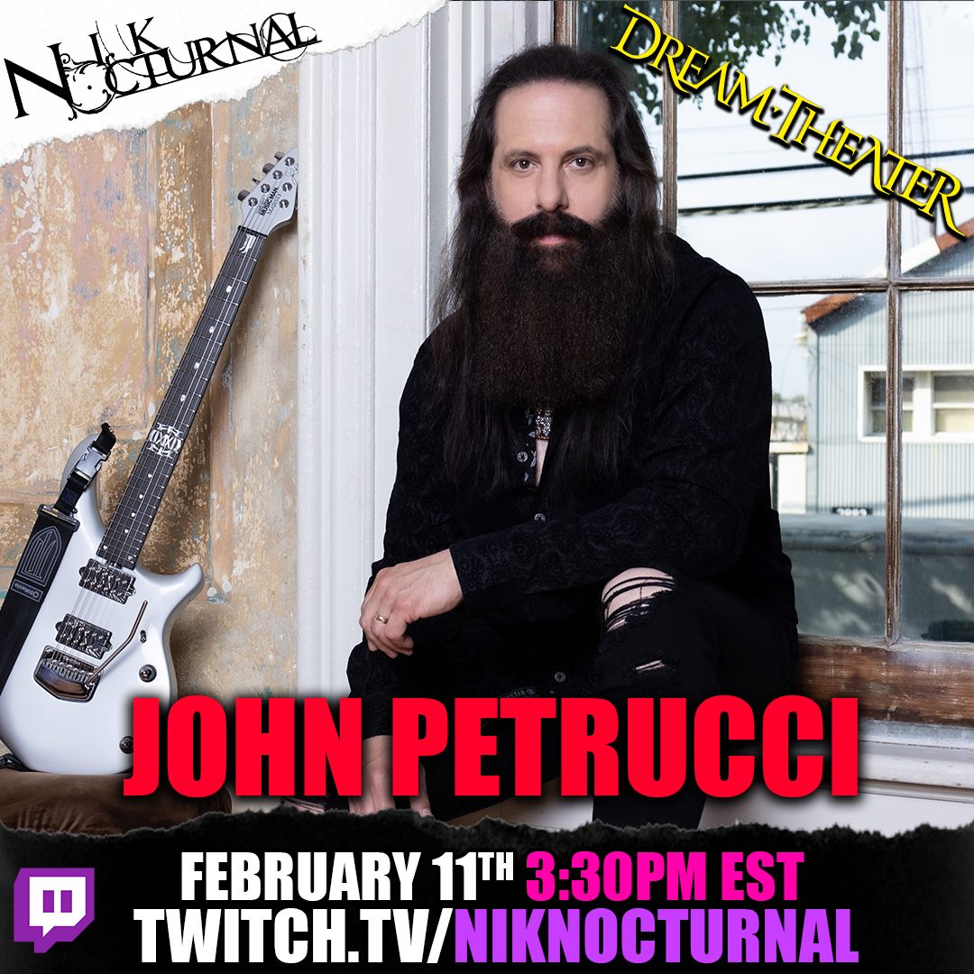 Stoked to also announce that Tomorrow at 3:30PM EST I'll be joined by JOHN PETRUCCI OF DREAM THEATER live on twitch.tv/niknocturnal