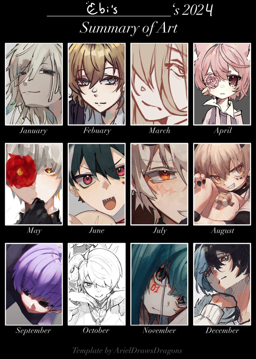 ebisuhydrey's tweet photo. I really like to do these every year even though I feel that I haven't improved much at all and don't draw very much at all anymore... I'll do my best to keep going strong !! https://t.co/4rxxMeVkbf