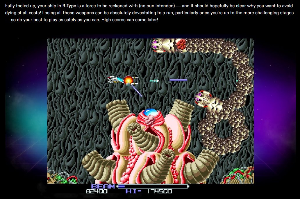 With our blog, we like to help you get the best out of your Evercade games by telling you a bit about the history of our favourites -- and drop a few handy hints along the way, too. Here's our blog entry looking at R-Type from Irem Arcade 1: evercade.co.uk/evercade-game-…