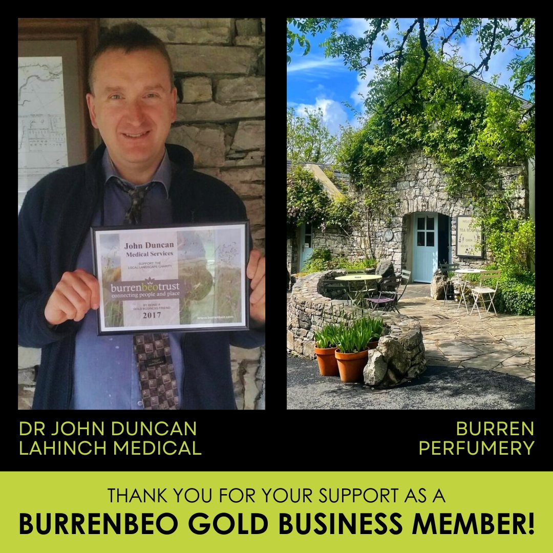 Burrenbeo Trust (@burrenbeotrust) on Twitter photo Huge thanks to long-standing supporters Dr. John Duncan (Lahinch Medical Centre) and the <a href="/BurrenPerfumery/">Burren Perfumery</a> for renewing their Burrenbeo GOLD business membership. We are very grateful for your continuous generous support over the past decade!
burrenbeo.com/support-us/ Huge thanks to long-standing supporters Dr. John Duncan (Lahinch Medical Centre) and the <a href="/BurrenPerfumery/">Burren Perfumery</a> for renewing their Burrenbeo GOLD business membership. We are very grateful for your continuous generous support over the past decade!
burrenbeo.com/support-us/