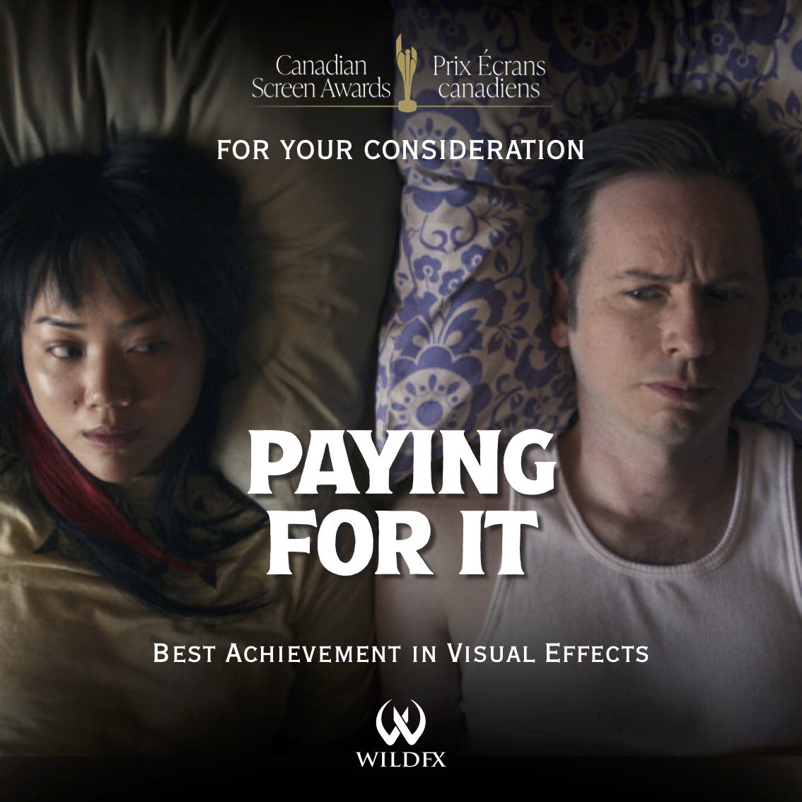 James_Milligan's tweet photo. The first round of voting is now open for the 2025 Canadian Screen Awards and our team at WildFX is eligible for consideration for their work on PAYING FOR IT. We invite you to vote for us for Best Achievement in Visual Effects. Thank you! @TheCdnAcademy https://t.co/1f0BlouEW9