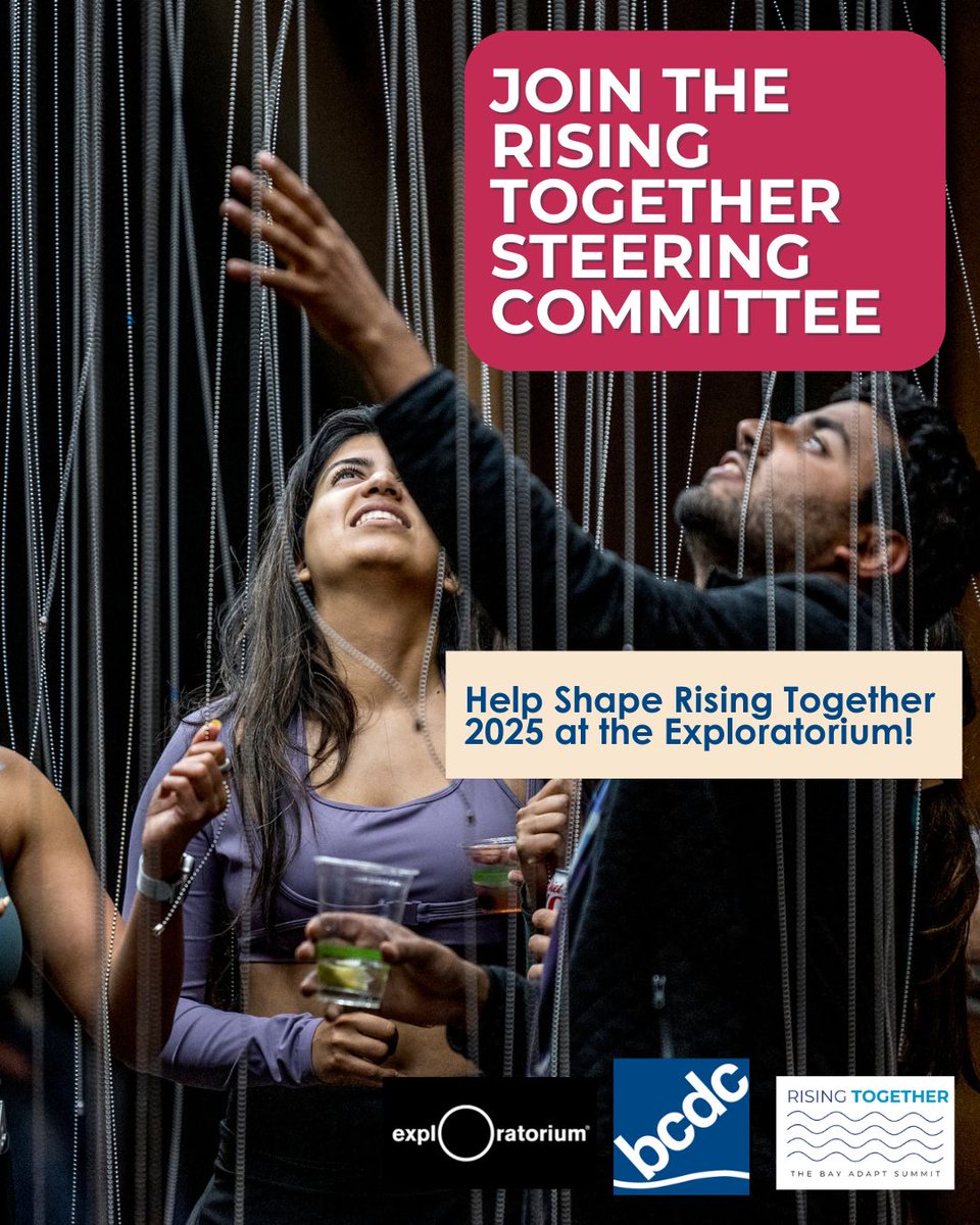 SFBay Conservation & Development Commission (BCDC) (@sfbcdc) on Twitter photo Want to shape the Bay's immersive sea level rise summit? Apply to Join our Steering Committee! BCDC is looking for individuals interested in helping us shape Rising Together 2025 on Sept 15 at the <a href="/exploratorium/">Exploratorium</a>. Learn more: forms.gle/fHSLKdy5EA79RH… Want to shape the Bay's immersive sea level rise summit? Apply to Join our Steering Committee! BCDC is looking for individuals interested in helping us shape Rising Together 2025 on Sept 15 at the <a href="/exploratorium/">Exploratorium</a>. Learn more: forms.gle/fHSLKdy5EA79RH…