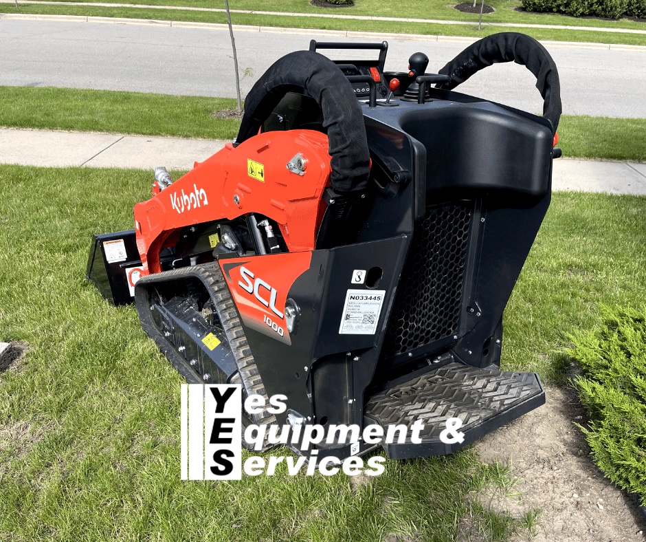 Don't let the snow and frigid temperatures dampen your spirits for spring and thawed ground. Now's the time to add this 2024 Kubota SCL1000 Stand-on Compact Track Loader to your fleet. It's perfect for small jobs that still require muscle. Learn more at bit.ly/3xueCS8.