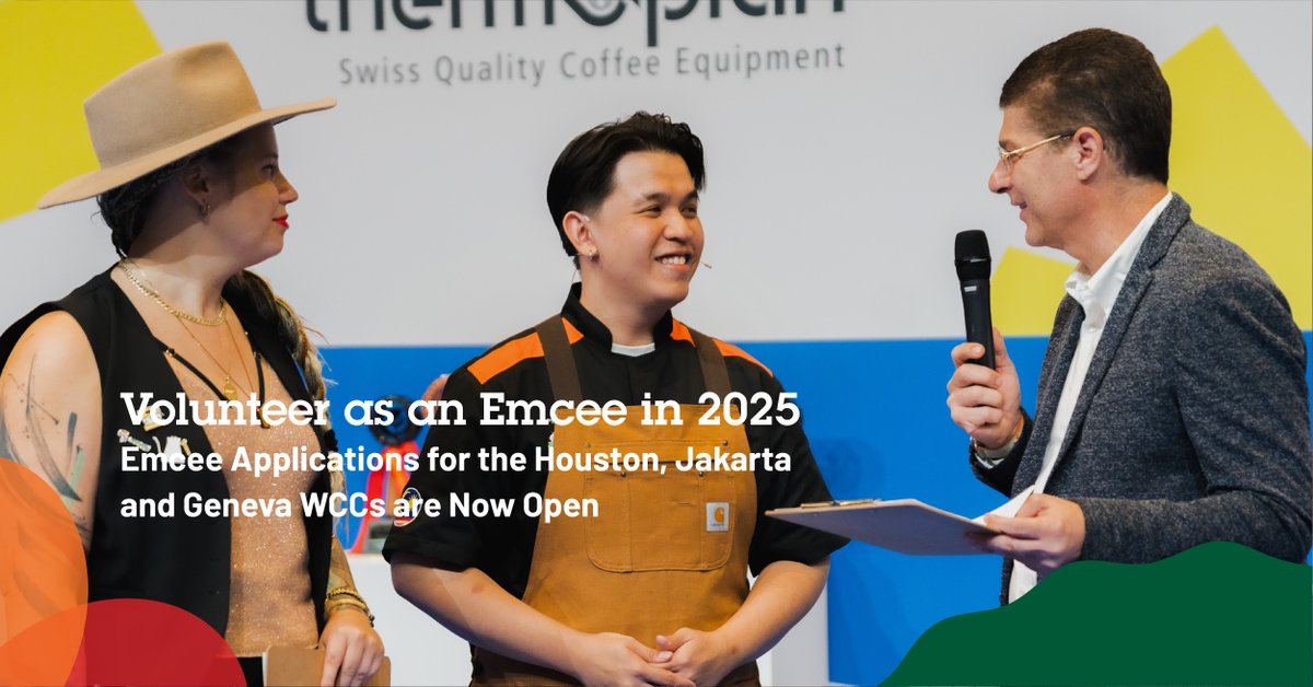 🎤 Love coffee and the stage? We're seeking emcees for the 2025 World Coffee Championships in Houston, Jakarta &amp; Geneva!
Showcase your expertise, engage with competitors, and share in showcase the world's best coffee talent. ☕✨ Apply at bit.ly/4gCTmtZ