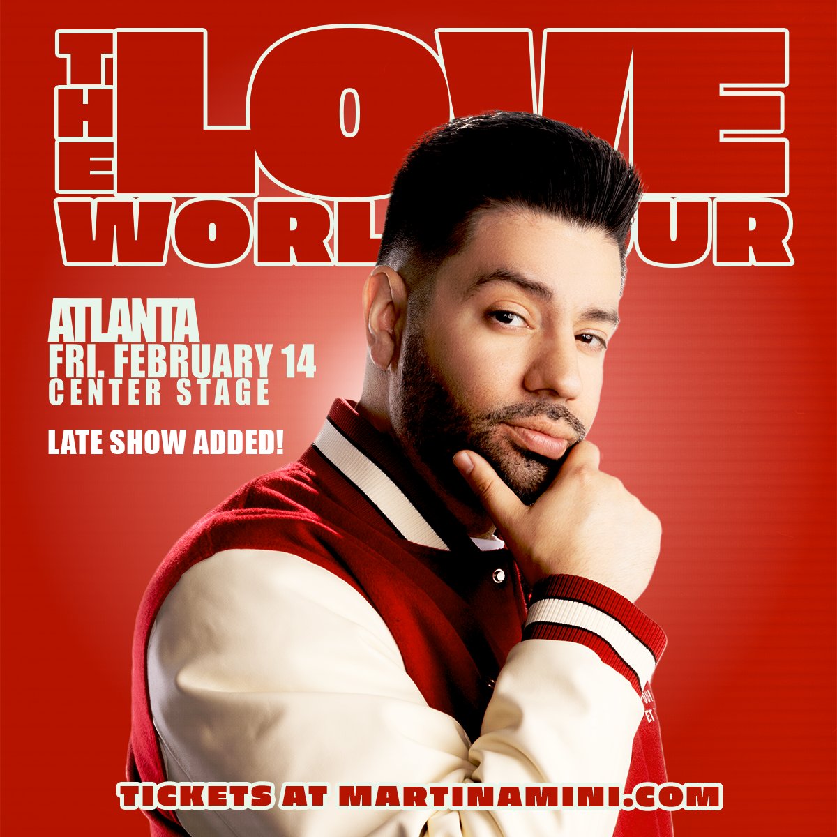 Second show added! 👀 @martinamini has added a late show of his Love World Tour on Valentines Day at Center Stage!❣️Tickets are on sale NOW! 

🎟️: centerstage-atlanta.com

#CenterStageATL #LiveMusicATL #VinylATL #TheLoftATL #AtlantaGA #AtlantaLiveMusic #IndependentVenue