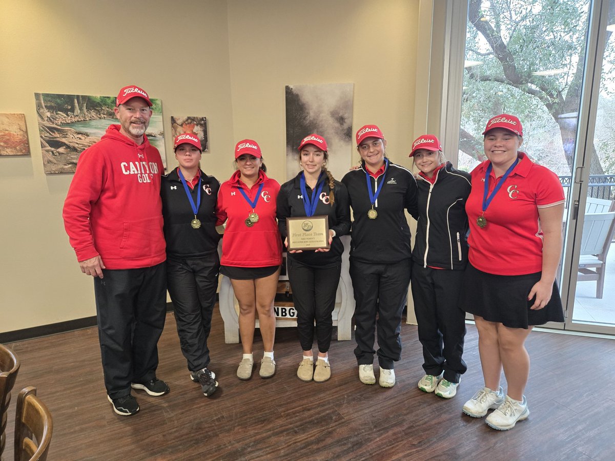 Congratulations to Canyon Girls Varsity Golf!!! First Place finish at Landa today! Way to go COOGS!!!