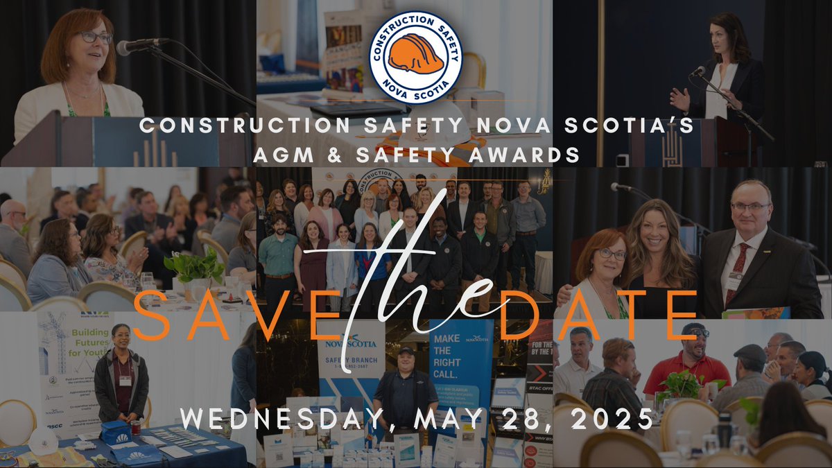 🏆 Save the Date! 🏆

Mark your calendars—Construction Safety Nova Scotia’s AGM &amp; Safety Awards is happening May 28, 2025, in Halifax!

✨ Plus, safety award nominations are opening soon—stay tuned!

#CSNS #AGM #SafetyAwards #Construction #NovaScotia