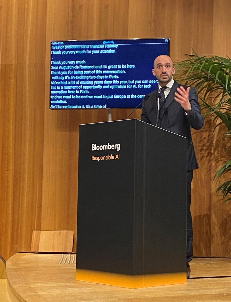 Augustin de Romanet (@romanet) on Twitter photo Interesting meeting sponsored by @bloomberg and Paris Europlace with a presentation by Christopher nguyen @Pentagoniac. I pleaded for a proportionate , clear and targeted régulation of AI in finance. Conclusion
by <a href="/benjaminhaddad/">Benjamin Haddad</a> who carried the French ambition. Interesting meeting sponsored by @bloomberg and Paris Europlace with a presentation by Christopher nguyen @Pentagoniac. I pleaded for a proportionate , clear and targeted régulation of AI in finance. Conclusion
by <a href="/benjaminhaddad/">Benjamin Haddad</a> who carried the French ambition.