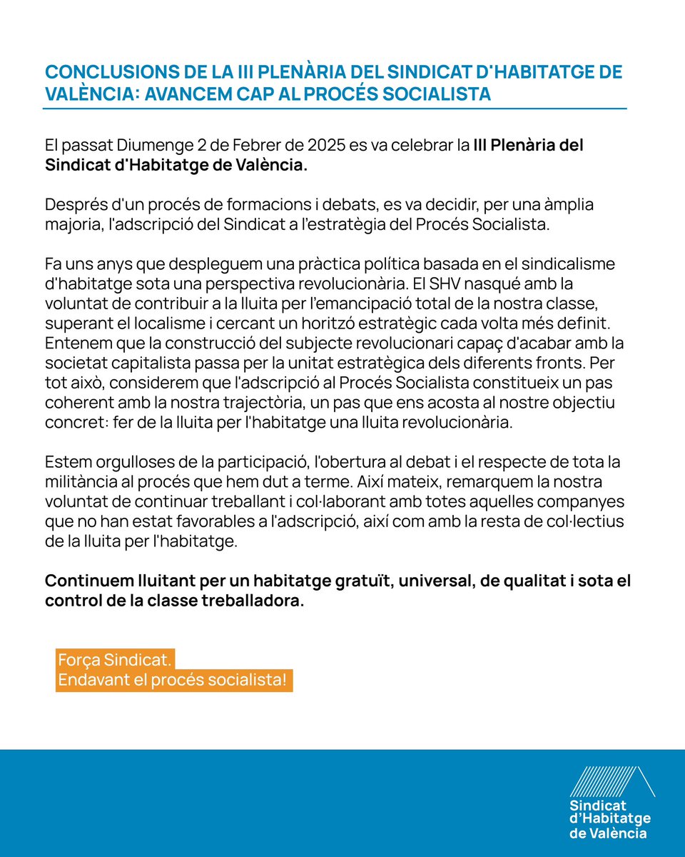 Sindicat d'Habitatge de València tweet media