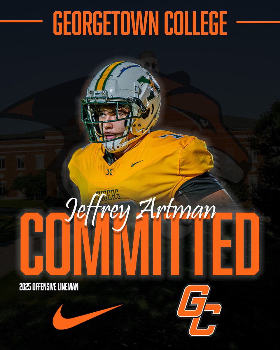 Jeffrey Artman (@jeffreyartman) on Twitter photo I am excited to announce I have committed to Georgetown College!
<a href="/Gtown_Football/">Georgetown College Football</a> <a href="/CoachDamGC/">Coach Damschroder</a> <a href="/JohnPerin/">John Perin</a> <a href="/GtownCollege/">Georgetown College</a> <a href="/CoachKWallace/">Kevin Wallace</a> <a href="/CoachMikeRiddle/">Mike Riddle</a> <a href="/StXTigersFB/">Tiger Football</a> I am excited to announce I have committed to Georgetown College!
<a href="/Gtown_Football/">Georgetown College Football</a> <a href="/CoachDamGC/">Coach Damschroder</a> <a href="/JohnPerin/">John Perin</a> <a href="/GtownCollege/">Georgetown College</a> <a href="/CoachKWallace/">Kevin Wallace</a> <a href="/CoachMikeRiddle/">Mike Riddle</a> <a href="/StXTigersFB/">Tiger Football</a>