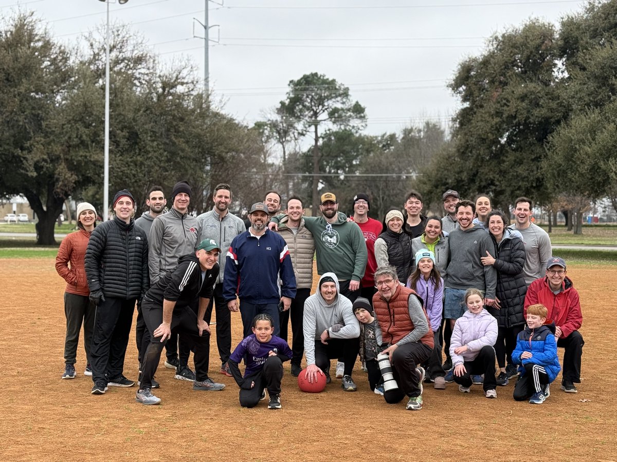 Kicked off the Super Bowl with a good ole game of kickball! Guess who won! Everyone's guess is right because there was a TIE!