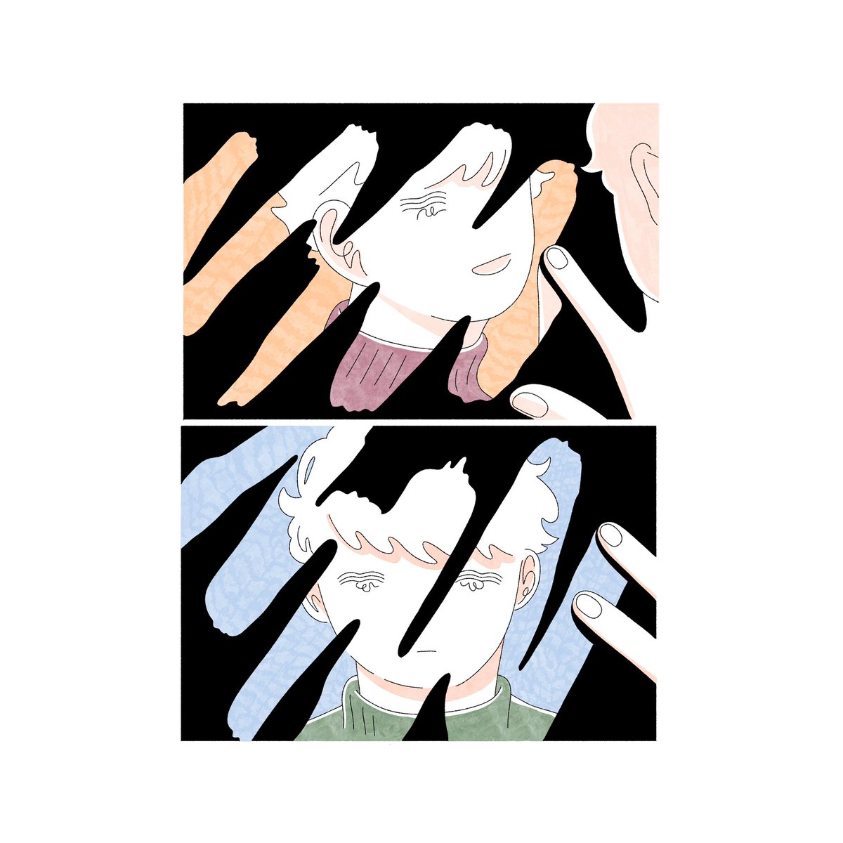 鏡越し
#illustration #イラスト