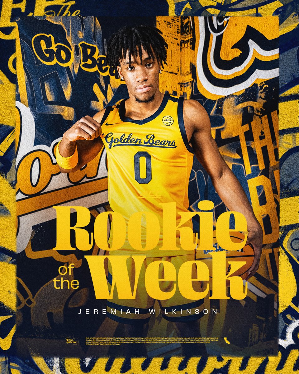 Cal Basketball (@calmbball) on Twitter photo ๐๐๐ ๐ฅ๐ผ๐ผ๐ธ๐ถ๐ฒ ๐ผ๐ณ ๐๐ต๐ฒ ๐ช๐ฒ๐ฒ๐ธ ยป Jeremiah Wilkinson ๐ค
<a href="/jeremiah_2k24/">jeremiah wilkinson</a> has earned the conference's weekly honor for the third time this season!
#GoBears ๐๐๐ ๐ฅ๐ผ๐ผ๐ธ๐ถ๐ฒ ๐ผ๐ณ ๐๐ต๐ฒ ๐ช๐ฒ๐ฒ๐ธ ยป Jeremiah Wilkinson ๐ค
<a href="/jeremiah_2k24/">jeremiah wilkinson</a> has earned the conference's weekly honor for the third time this season!
#GoBears