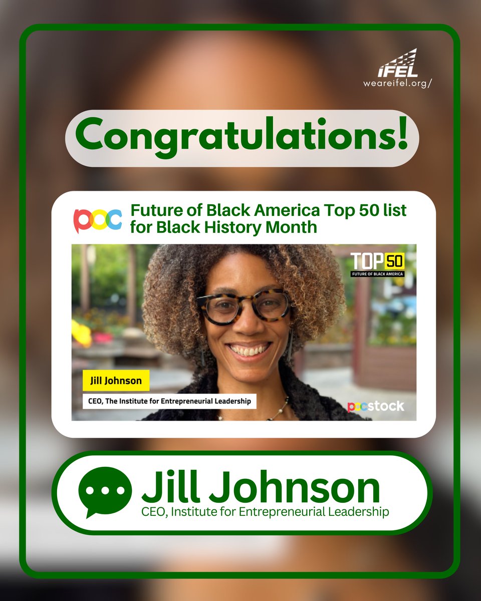 Jill champions entrepreneurs, ensuring they're seen and heard. Join her at Conscious Collisions Summit 2025: Beyond 2%! Get your invite: ow.ly/xG6X50UX3EV

#ConsciousCollisionsSummit2025 #BeyondTheTwoPercent #BeTheChange #IFEL #BlackHistoryMonth
