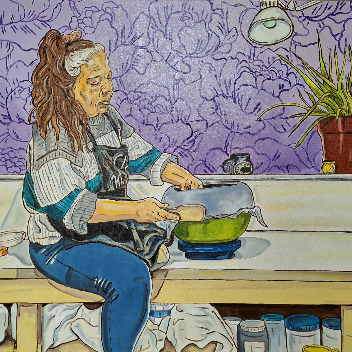 Nelson White Art (@nawhitestudio) on Twitter photo New work for upcoming shows later in the fall. I choose to paint my talented friend Nancy E Oakley  because she's a joy to be around, but I also wanted to do something about Indigenous makers."Potter Studio" is 36 x 36 oil on canvas. #art #artist #nativeamericanart #artcollector New work for upcoming shows later in the fall. I choose to paint my talented friend Nancy E Oakley  because she's a joy to be around, but I also wanted to do something about Indigenous makers."Potter Studio" is 36 x 36 oil on canvas. #art #artist #nativeamericanart #artcollector