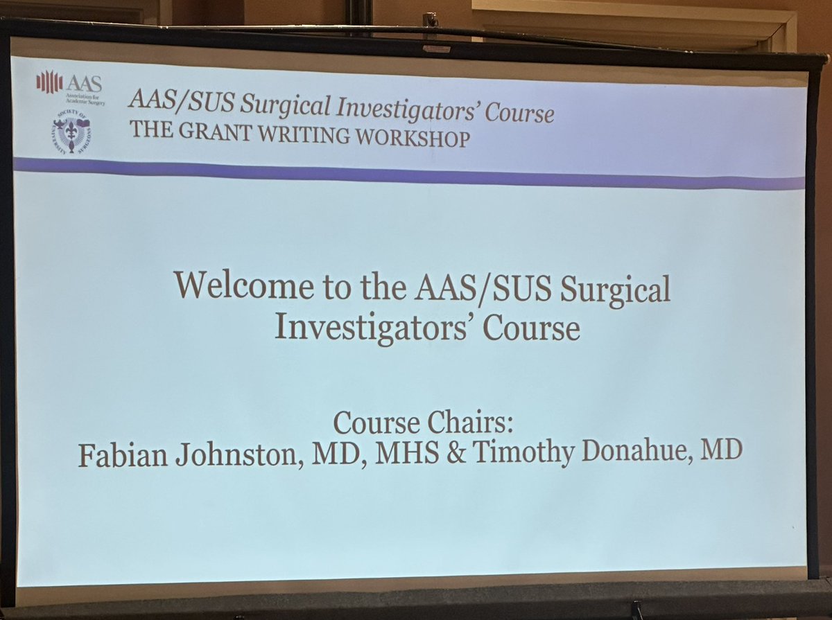 Dr Krista Haines (@drkristahaines) on Twitter photo Honored to be teaching about K awards at the first course I took and got me started learning about grants! Even better, to have <a href="/DukeSurgery/">Duke Surgery</a> in the audience!
AAS SUS Surgical Investigators Course
<a href="/AcademicSurgery/">Assoc4AcademicSurgery</a> Honored to be teaching about K awards at the first course I took and got me started learning about grants! Even better, to have <a href="/DukeSurgery/">Duke Surgery</a> in the audience!
AAS SUS Surgical Investigators Course
<a href="/AcademicSurgery/">Assoc4AcademicSurgery</a>