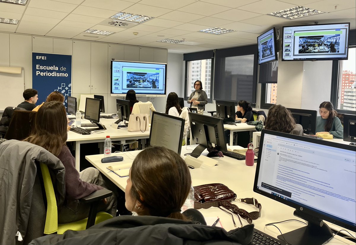 EFE Escuela (@efeescuela) on Twitter photo El Máster de Periodismo de Agencia de <a href="/master_uc3m/">Master - UC3M</a>
y <a href="/EFEnoticias/">EFE Noticias</a> profundiza sobre el periodismo deportivo en la clase que ha impartido este lunes la periodista de <a href="/EFEdeportes/">EFE Deportes</a> Natalia Arriaga <a href="/na_arriaga/">Natalia Arriaga</a>, en el aula de <a href="/EFEescuela/">EFE Escuela</a> . El Máster de Periodismo de Agencia de <a href="/master_uc3m/">Master - UC3M</a>
y <a href="/EFEnoticias/">EFE Noticias</a> profundiza sobre el periodismo deportivo en la clase que ha impartido este lunes la periodista de <a href="/EFEdeportes/">EFE Deportes</a> Natalia Arriaga <a href="/na_arriaga/">Natalia Arriaga</a>, en el aula de <a href="/EFEescuela/">EFE Escuela</a> .