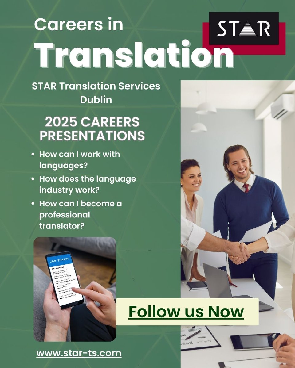 StarTranslation's tweet image. #StudentCareers #Gaelchutúr #LanguageStudents #MaynoothUniversity #CareerPresentation #OnlineEvent #EducationMatters #FutureLeaders #LanguageLearning #DCU 🌍🎓

🌍🎓 This week we start this year&apos;s presentations on Careers in Translation for language students!