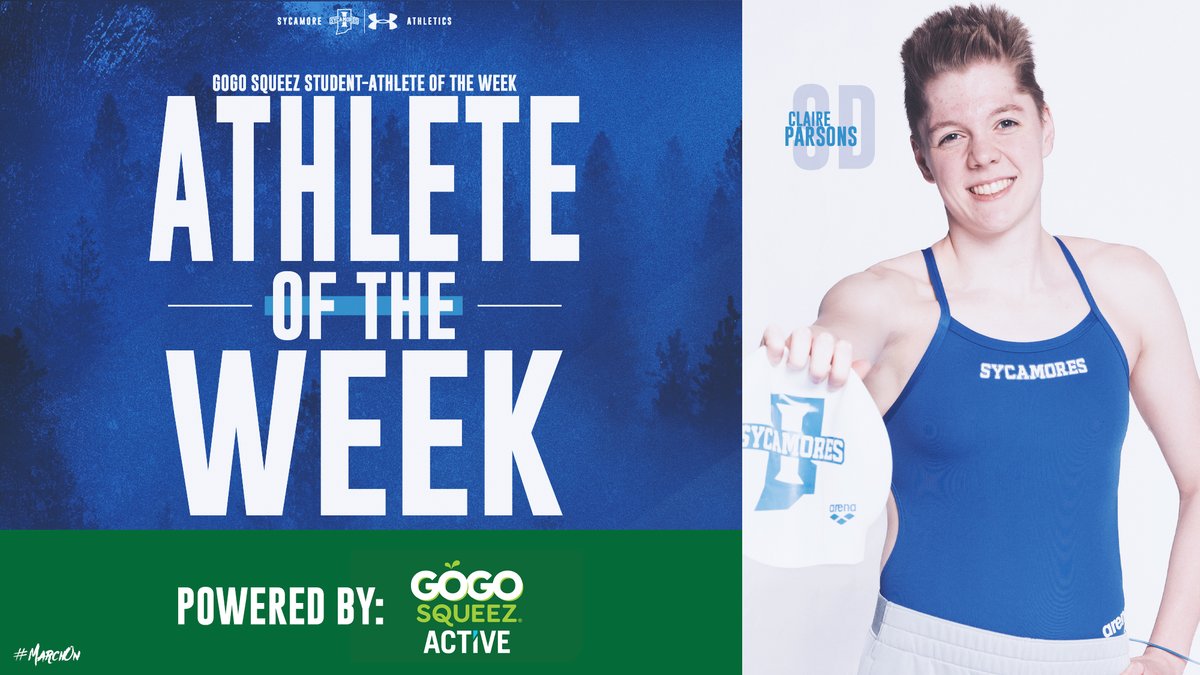 IndStAthletics's tweet photo. .@IndStSwimDive's Claire Parsons shatters the MVC Record in the 1000-yard Freestyle on her way to being named the #GoGoSqueez Student-Athlete of the Week
https://t.co/3yZmprZJvy
#MarchOn https://t.co/tuPIFruyxV