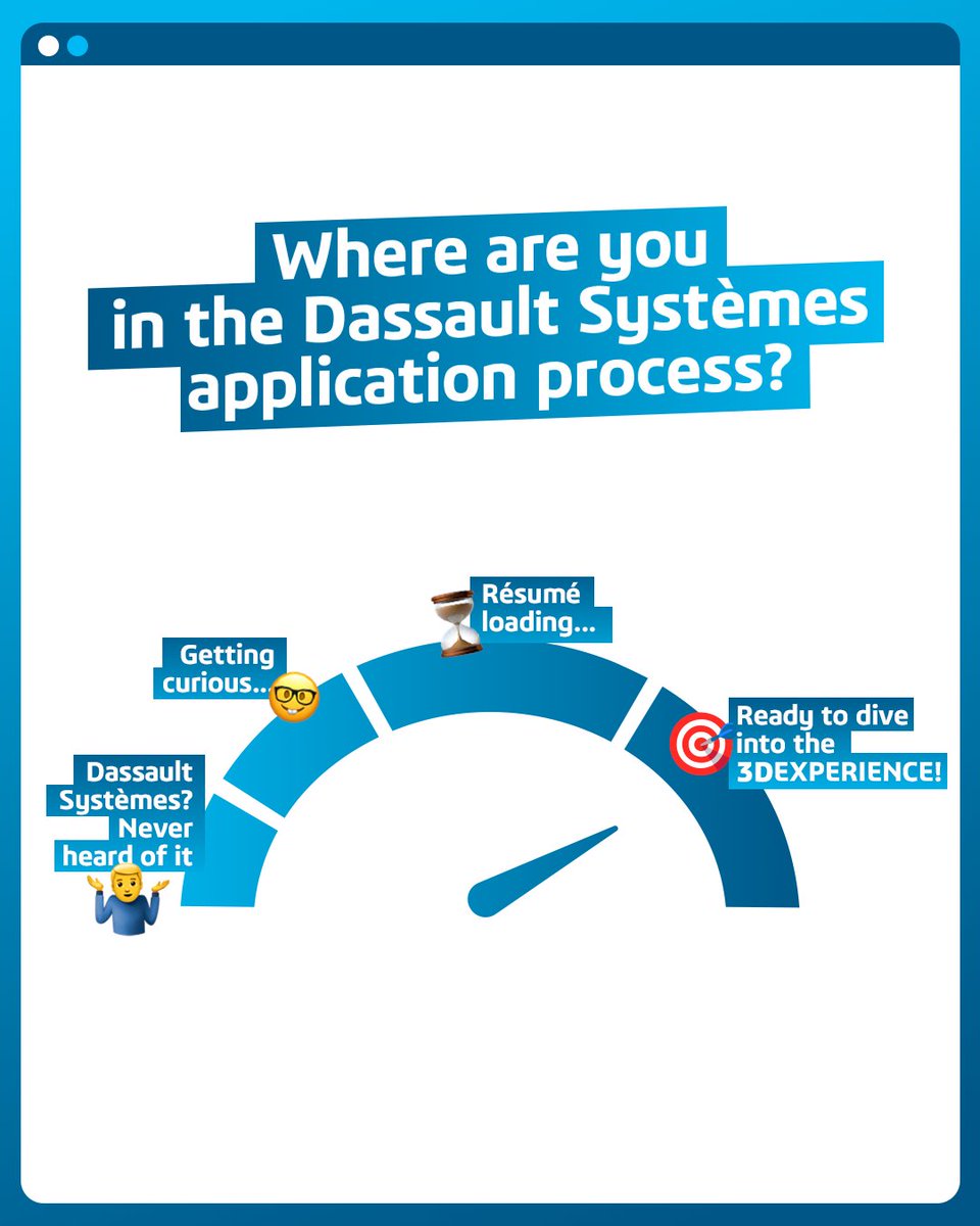 Dassault Systèmes Careers (@3dscareers) on Twitter photo From discovering <a href="/Dassault3DS/">Dassault Systèmes</a> to diving into the #3DEXPERIENCE, every journey has a first step. Where do you stand? 🤔
Join us 👉 go.3ds.com/cFv #WeAre3DS From discovering <a href="/Dassault3DS/">Dassault Systèmes</a> to diving into the #3DEXPERIENCE, every journey has a first step. Where do you stand? 🤔
Join us 👉 go.3ds.com/cFv #WeAre3DS