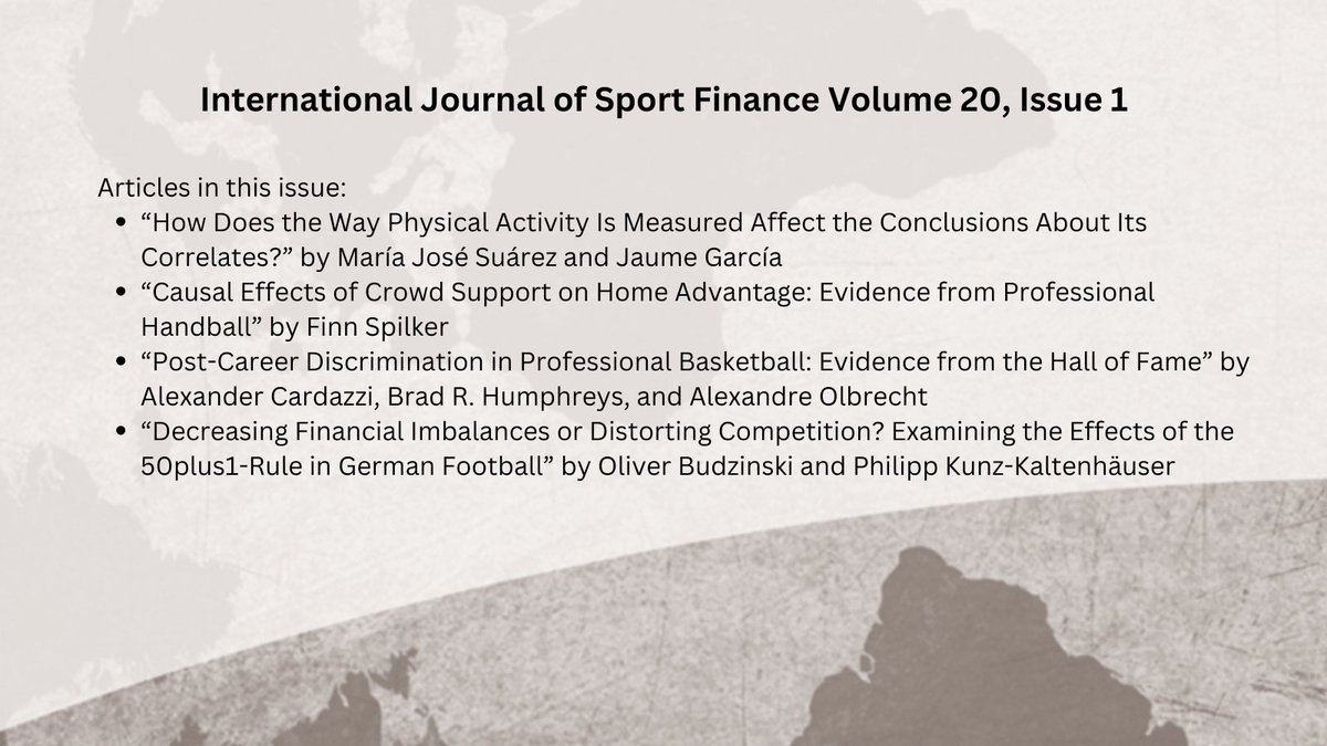 International Journal of Sport Finance (IJSF) 20.1 is now available online: fitpublishing.com/journals/ijsf-…