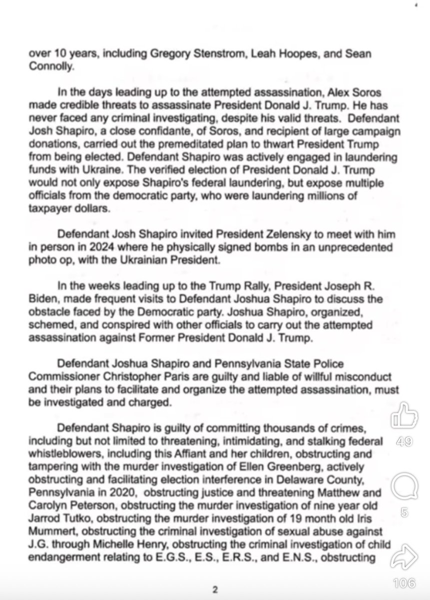 YaakovRenewed's tweet image. 🚨 Just In: Here is the alleged affidavit by federal whistleblower Hadassah Feinberg and his claims against PA Governor Josh Shapiro! Part 1