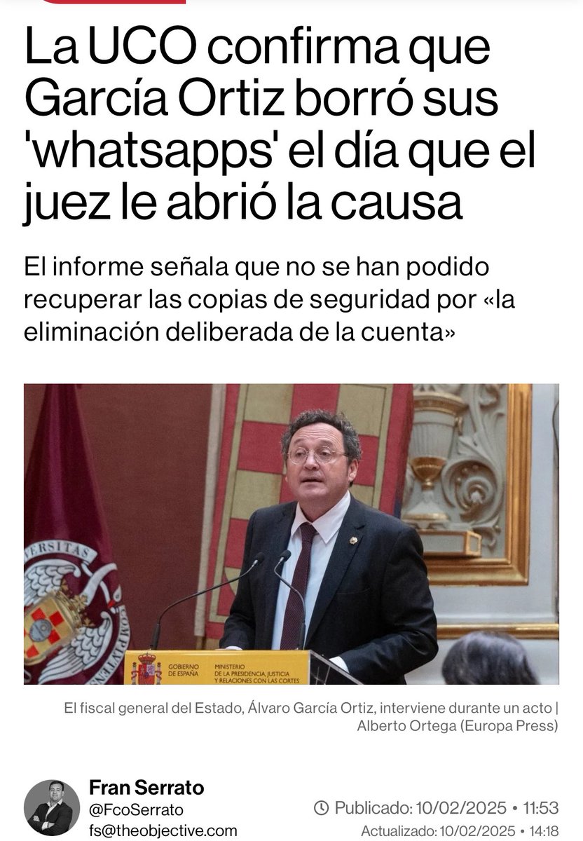rosadiezglez's tweet photo. “ Eliminación deliberada de la cuenta” Cuando el encargado de velar por el cumplimiento de la ley se la salta para esconder sus delitos podemos decir que se ha evaporado la última ensoñación q nos permitía simular que vivimos en una democracia plena. https://t.co/vZ4FYceTlb https://t.co/B99tb9pPQg