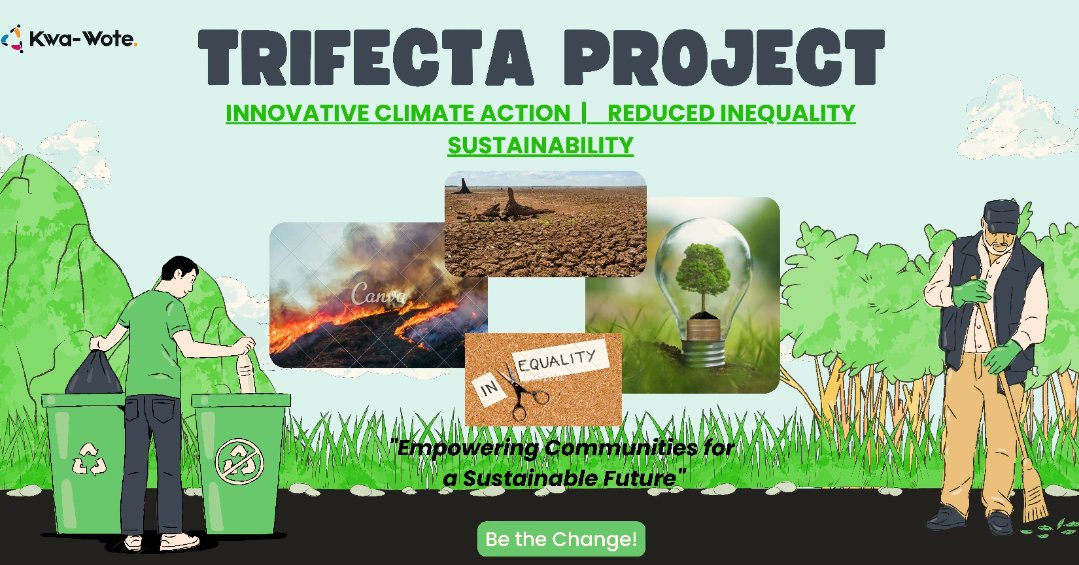 Kwawote1's tweet photo. 🌍 Big news! The #TrifectaProject is here—taking on a challenge to empower young learners and youths through innovative climate action, reduced inequality &amp; sustainability in Nairobi's Informal settlements! 🚀
Let’s build a better future together 💪🌱
📩  : kwawote23@gmail.com https://t.co/oClixw9iS7