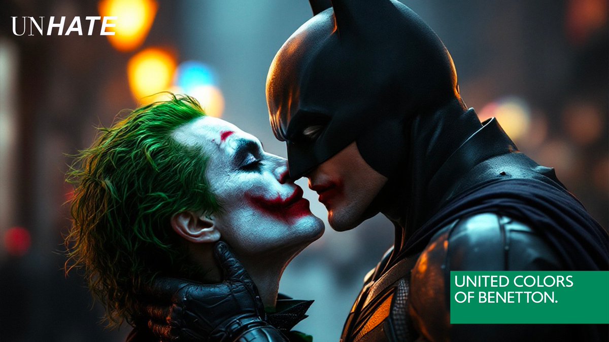 PimentoDesign's tweet image. Want a top tier campaign without the bill? Pimento allows you to picture characters in the scenario you want without the shooting cost💥

The famous @benetton UNHATE campaign inspired us these visuals to promote love for this Valentine&apos;s day.💡 How did we do it? We trained models…