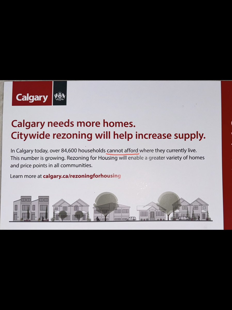 llpoole's tweet photo. Councillor Penner’s insistence that blanket rezoning was NEVER pitched as an affordability issue is contradicted by the literature circulated by the city and in administration’s presentations. They shouldn’t have used “affordability” as a selling feature, but they did.  

Councillor Penner is correct that the communication for this massive change to planning & development was not done well. 

Additionally, public engagement was token and obviously designed to drive towards predetermined outcomes.  It was a grim experience that served mostly to damage trust with Calgarians. 

Administration’s arguments in favour of blanket rezoning were weak & do not stand up to scrutiny. Similar rezoning initiatives are being abandoned in other jurisdictions because it fails deliver as promised.  

City councillors who ignored the thoughtful, practical feedback from citizens and voted in favour of blanket rezoning must be held accountable . 
#yyccc