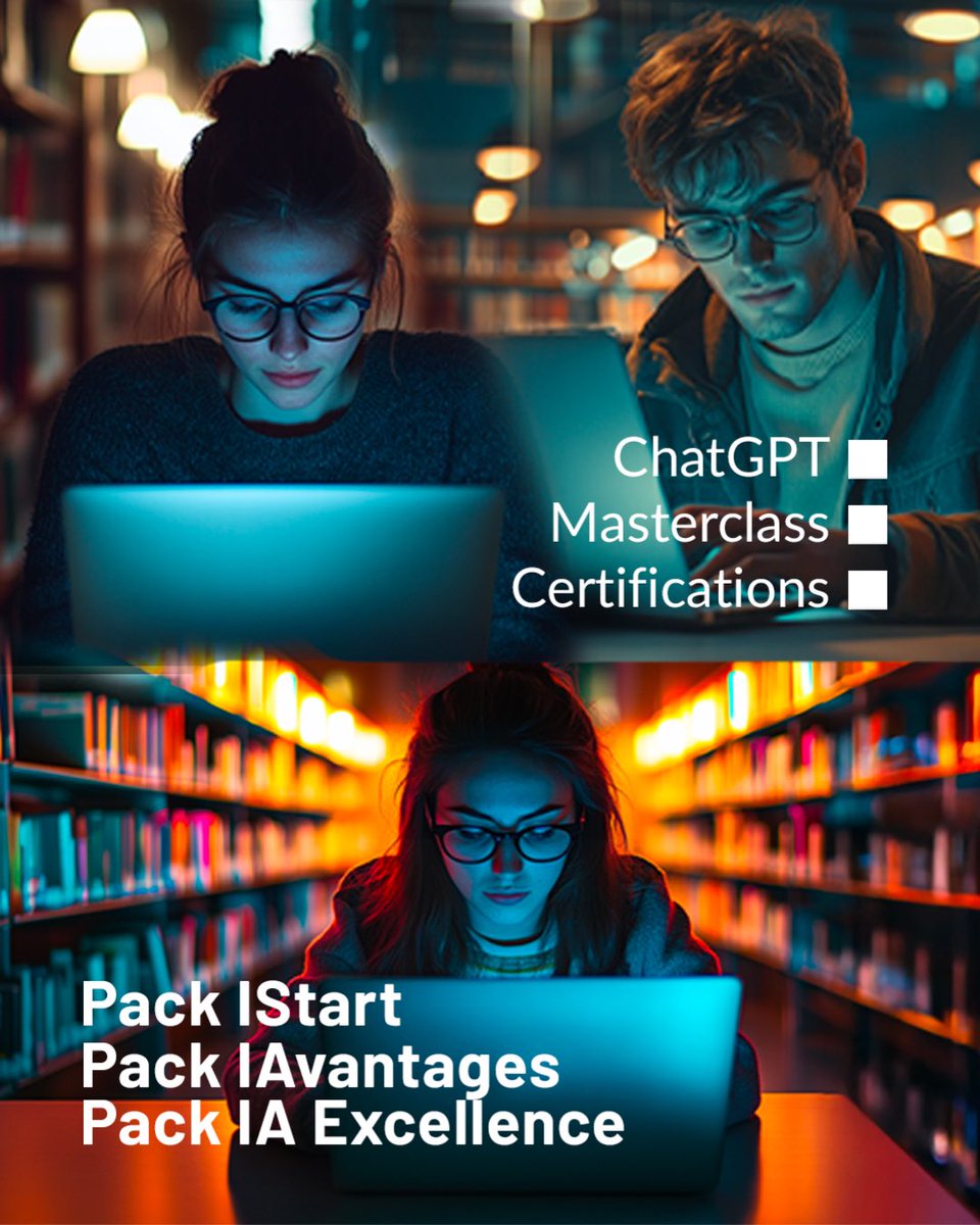 🚀 L’#IA, compétence clé pour l’avenir !
Les entreprises recherchent des talents qui intègrent l’IA à leur métier. 
Nos Packs IA vous forment avec :
✅ #Certification reconnue
✅ 6 mois d’accès à #ChatGPT 
✅ #Masterclass IA
🎯 Passez au niveau supérieur : enaco.fr/nouveaute-pack…