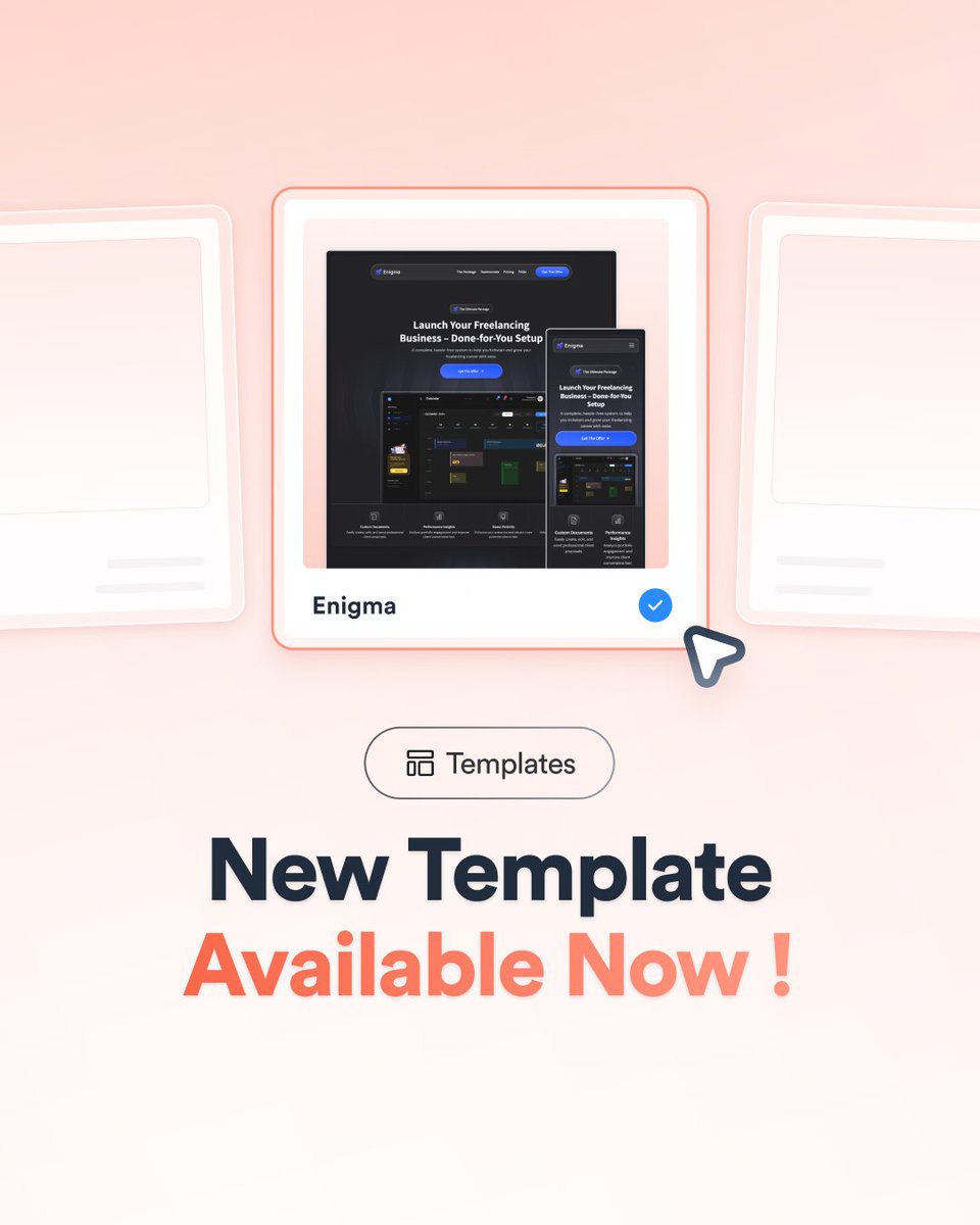 LightFunnels's tweet photo. Meet Enigma 
Our Newest high-converting funnel template! Designed for services sellers 🔥👊 https://t.co/y4YEdR7yDQ