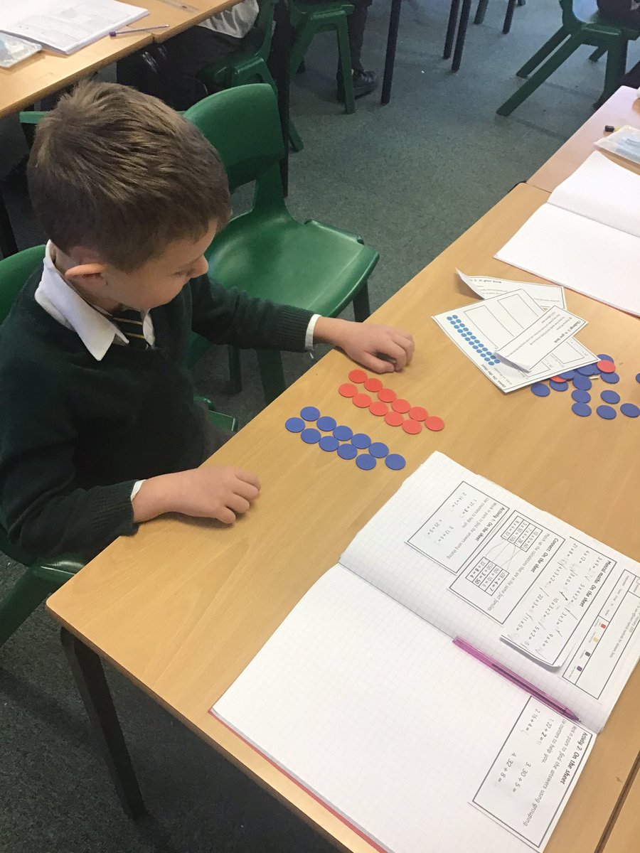 In year 3, we have started dividing numbers. Today, we have used counters to help us with sharing and grouping.