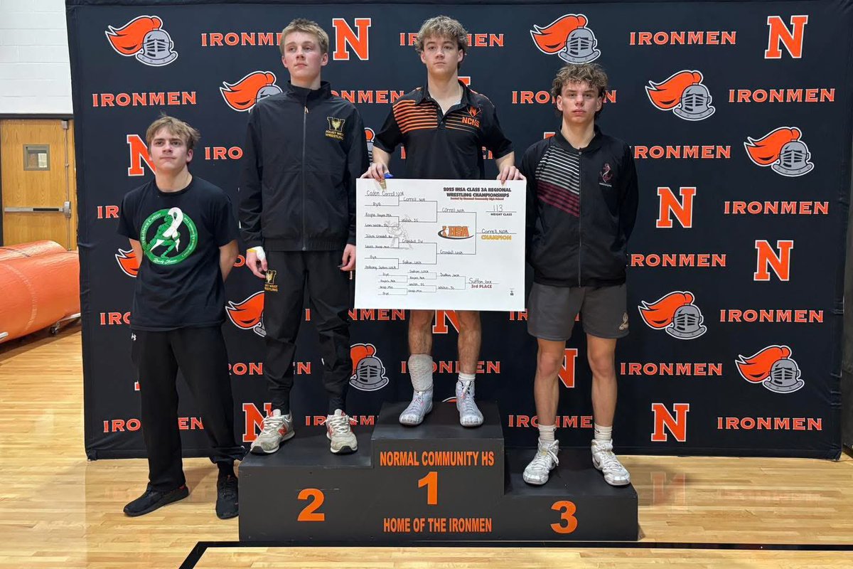 In one of the toughest regionals in the state, our Ironmen wrestling team qualified 7 to sectionals!
106 Jackson Soney 2nd
113 Caden Correll 1st
126 Cole Gentsch 3rd
132 Brayden Manning 3rd
157 Carter Mayes 2nd
175 Jaren Frankowiak 1st
215 Mason Caraway 2nd
Alt-Luke Eganhouse-4th