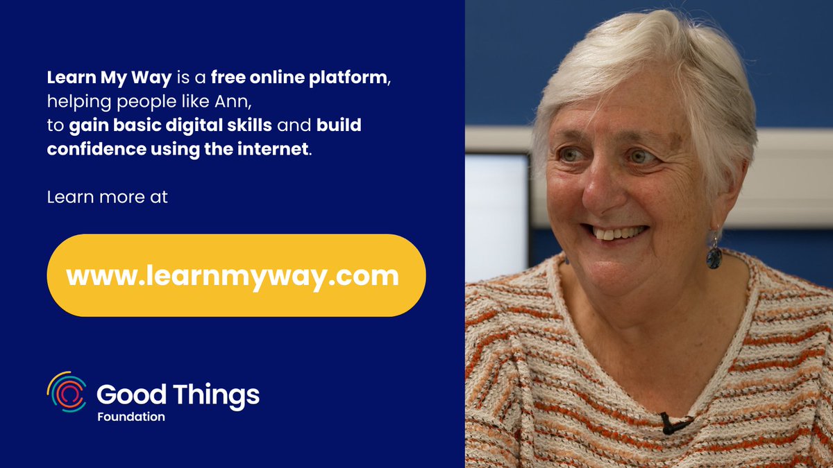 Good Things Foundation (@goodthingsfdn) on Twitter photo Our free online platform, Learn My Way, helps people to build confidence using the internet, with topics including safety and security online.
Click below to read quotes from <a href="/NDI_Network/">National Digital Inclusion Network</a> members, <a href="/SkillsEnter/">Skills Enterprise</a>, <a href="/Smartlyte/">Smartlyte</a> and Potting Herbs with Gale, about Learn My Way's impact. Our free online platform, Learn My Way, helps people to build confidence using the internet, with topics including safety and security online.
Click below to read quotes from <a href="/NDI_Network/">National Digital Inclusion Network</a> members, <a href="/SkillsEnter/">Skills Enterprise</a>, <a href="/Smartlyte/">Smartlyte</a> and Potting Herbs with Gale, about Learn My Way's impact.