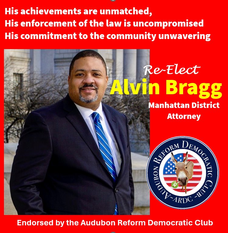 Unparalleled, Uncompromising, unmatched…we support ⁦⁦⁦Alvin Bragg for ⁦<a href="/ManhattanDA/">Alvin Bragg</a>⁩ ⁦